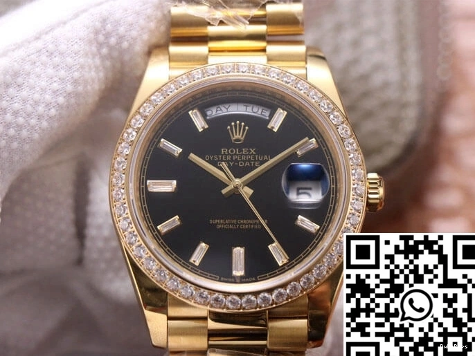 M228348RBR-0001 Factory EW Dial Day-Date Gold Black Rolex Yellow 0420